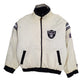 Mens Black Pro Player Vintage 1990s Oakland Raiders NFL Reversible  Coat