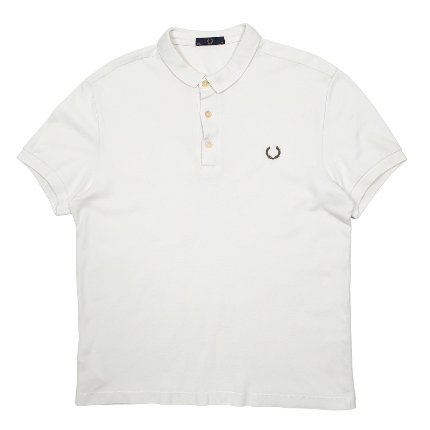 Mens White Fred Perry  Short Sleeve Polo Shirt