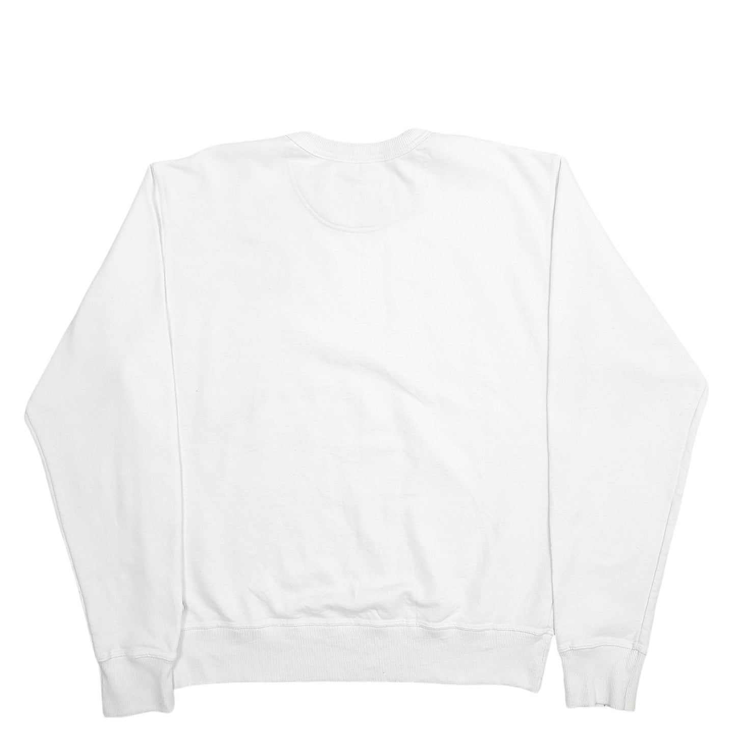 Mens White Champion Spellout Crewneck Jumper