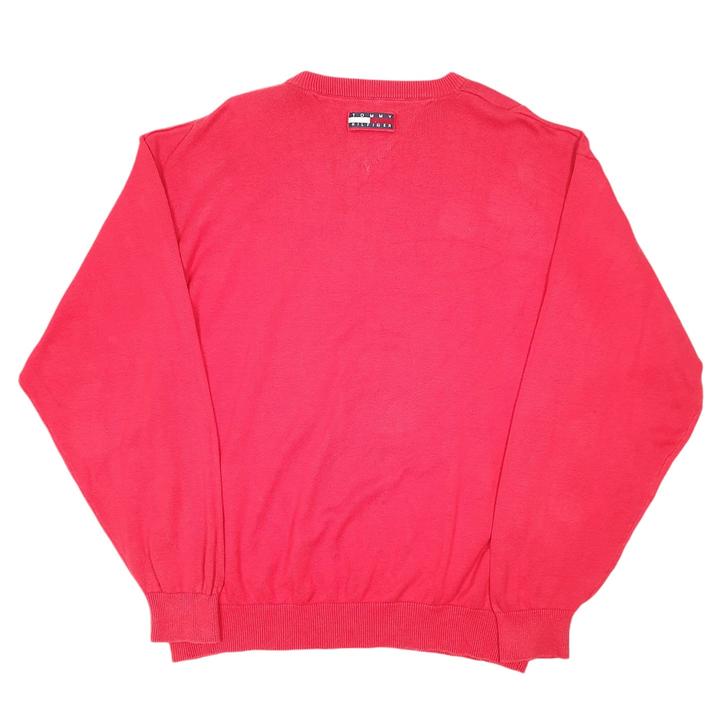 Mens Red Tommy Hilfiger Vintage Golf Sweater 90s Crewneck Jumper