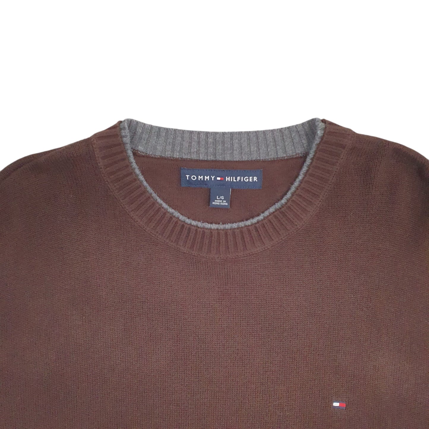 Mens Brown Tommy Hilfiger Knit Crewneck Jumper