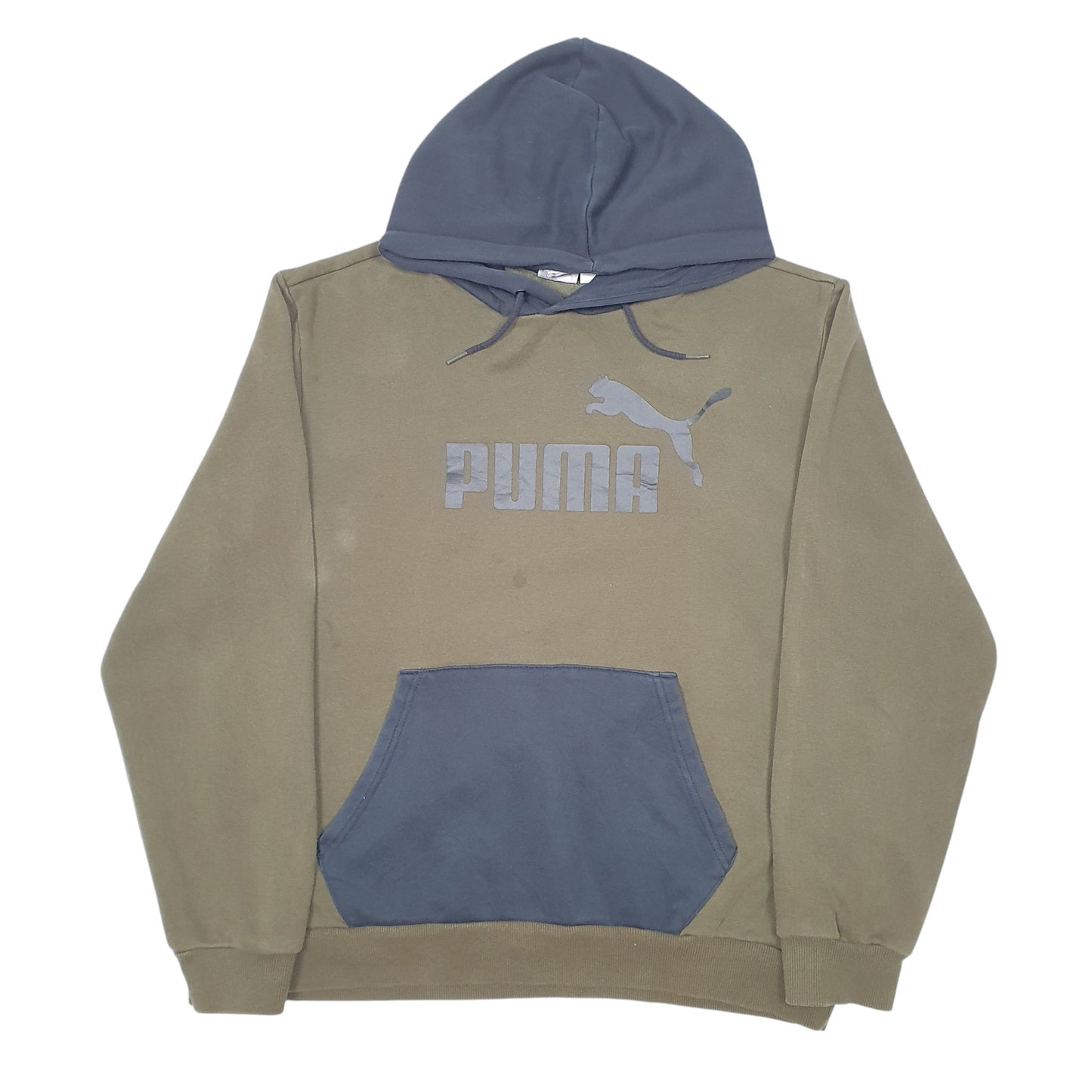 Mens Khaki Puma Spellout Hoodie Jumper