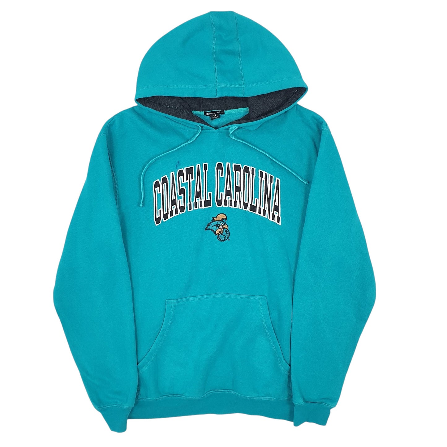Mens Blue Champion Coastal Carolina Spellout Embroidered Hoodie Jumper