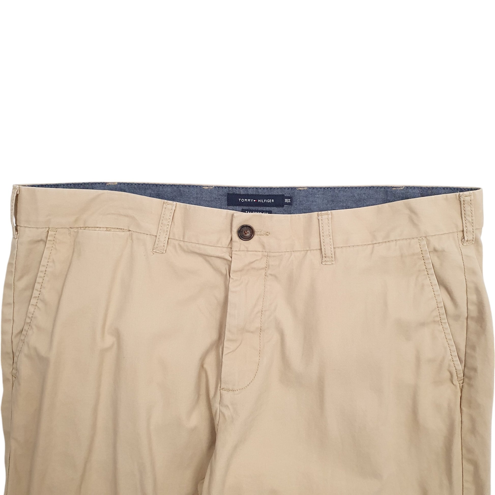 Mens Beige Tommy Hilfiger Tailored Fit Chino Trousers