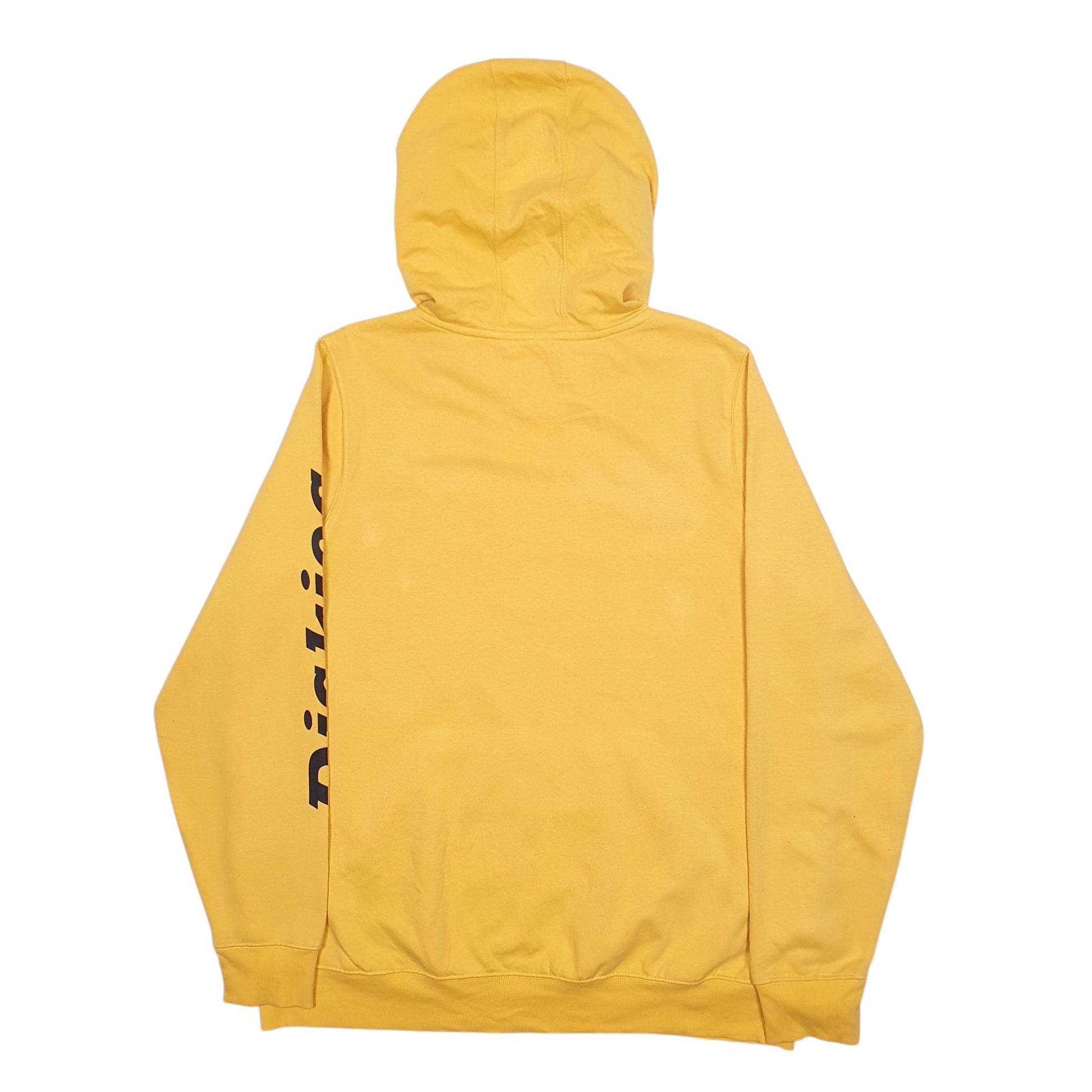 Mens Yellow Dickies Spellout Hoodie Jumper