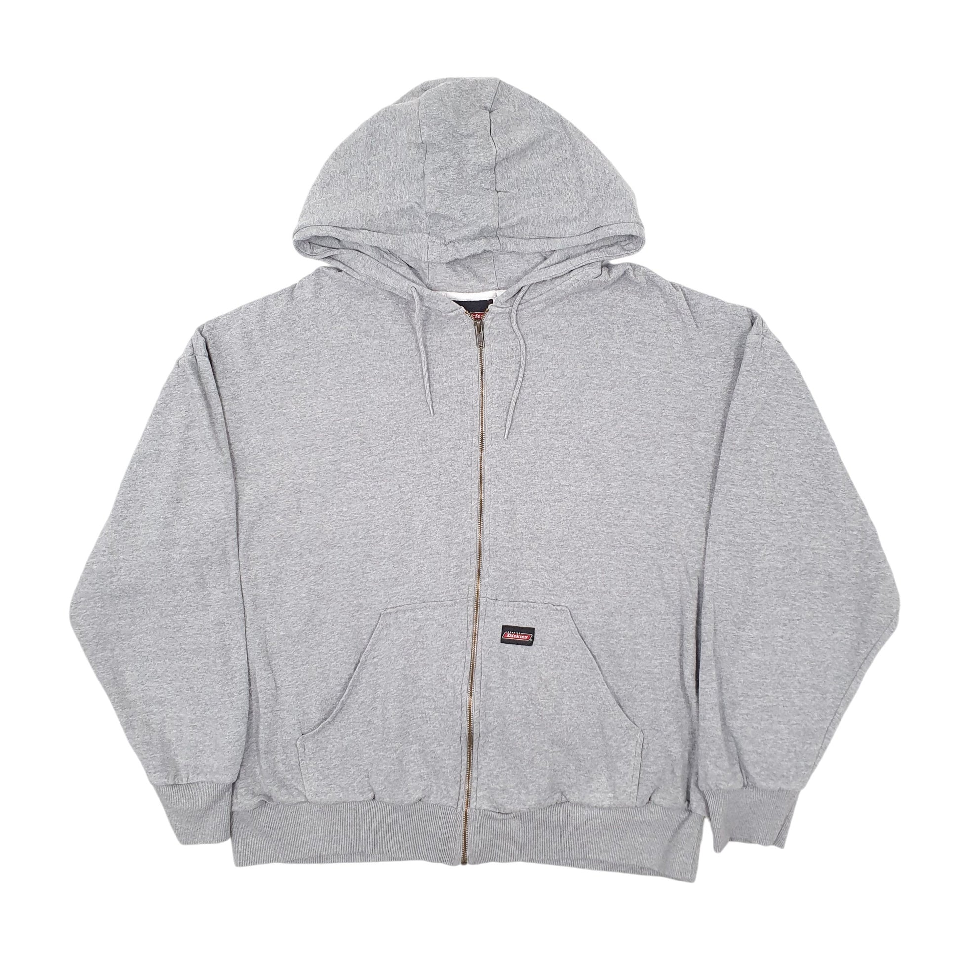 Mens Grey Dickies Hoodie Workwear Full Zip Jumper