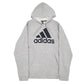 Mens Grey Adidas Spellout Hoodie Jumper