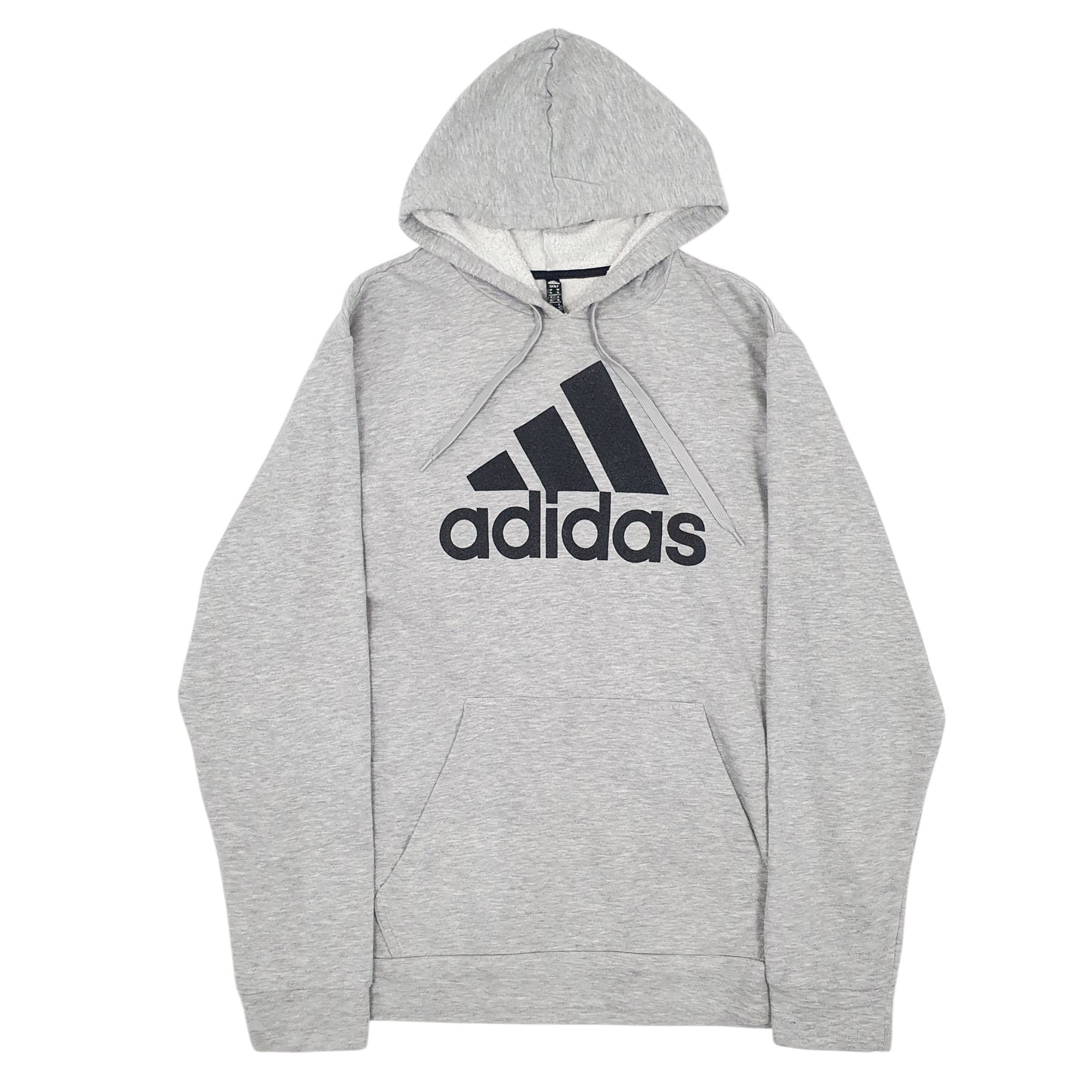 Mens Grey Adidas Spellout Hoodie Jumper