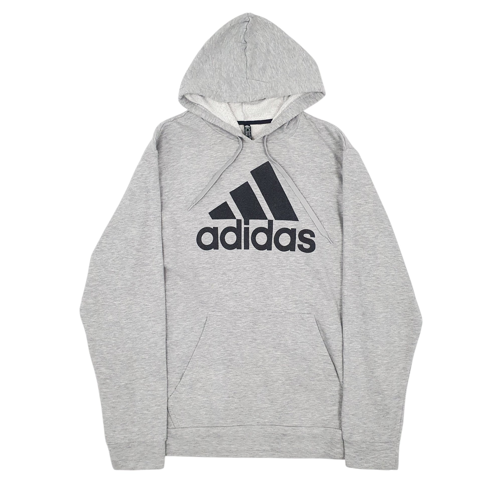 Mens Grey Adidas Spellout Hoodie Jumper