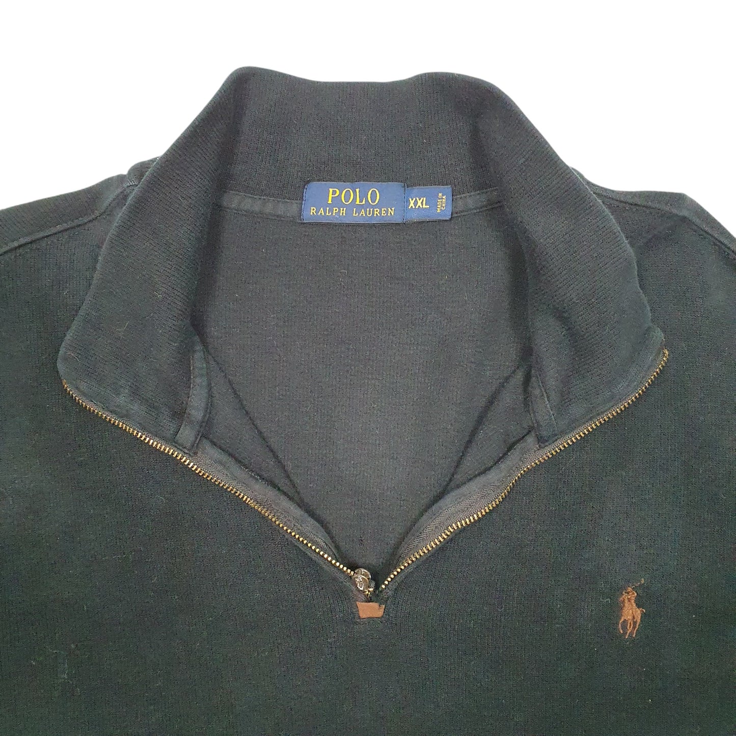 Mens Black Polo Ralph Lauren  Quarter Zip Jumper