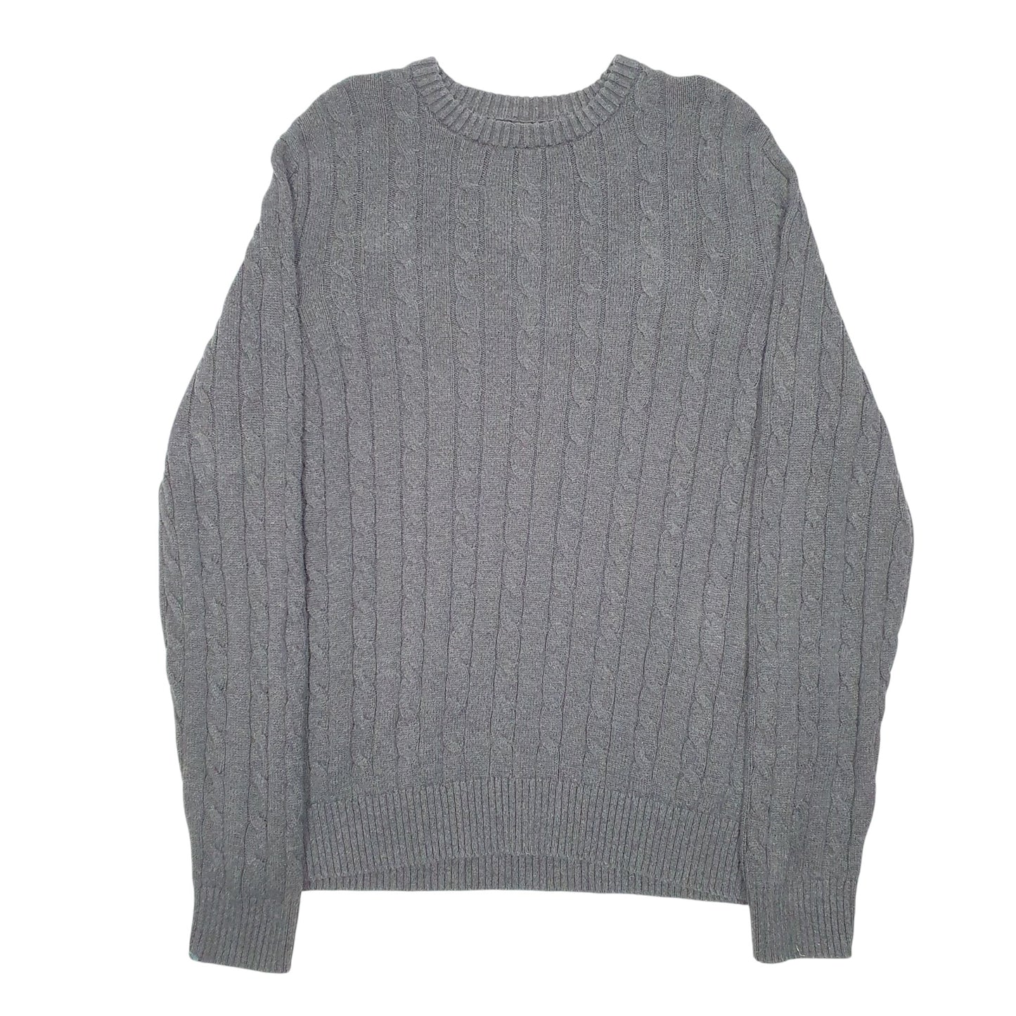 Mens Grey Croft & Barrow Cable Knit Crewneck Jumper