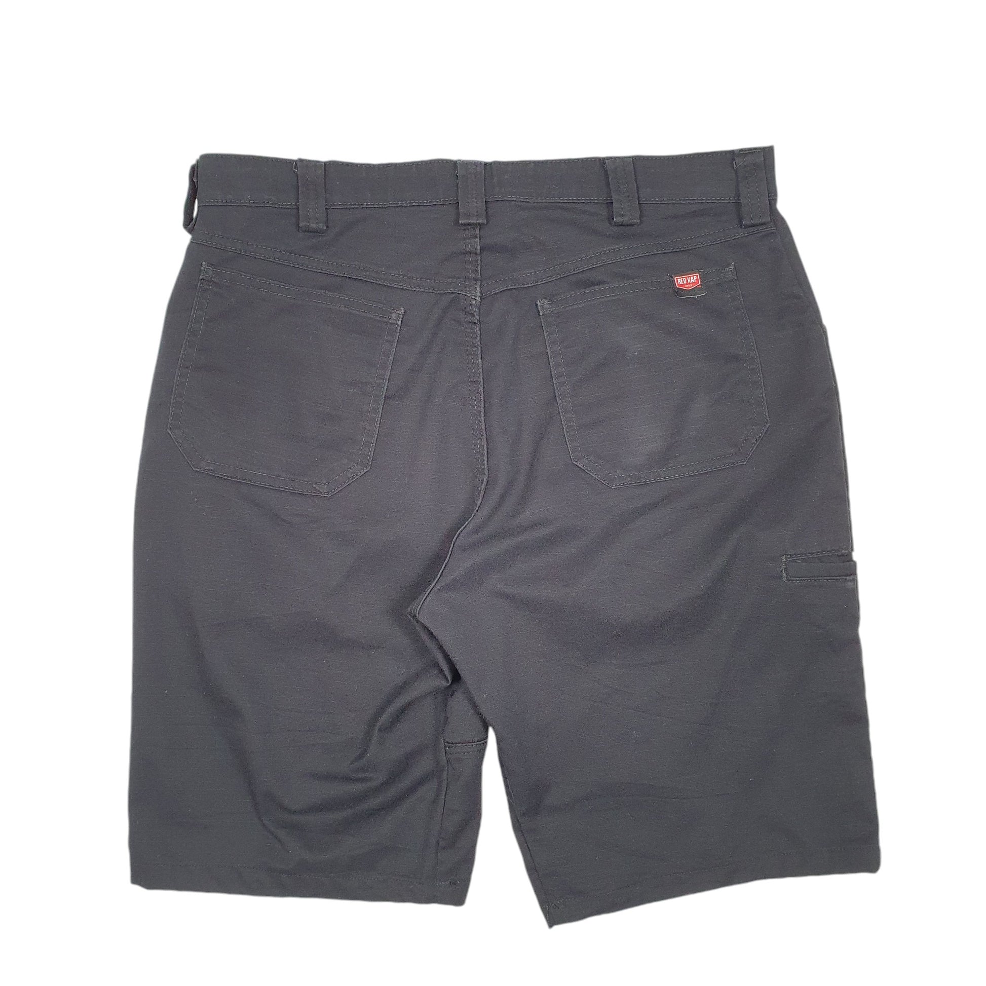 Mens Black Red Kap Workwear USA Ripstop Chino Shorts