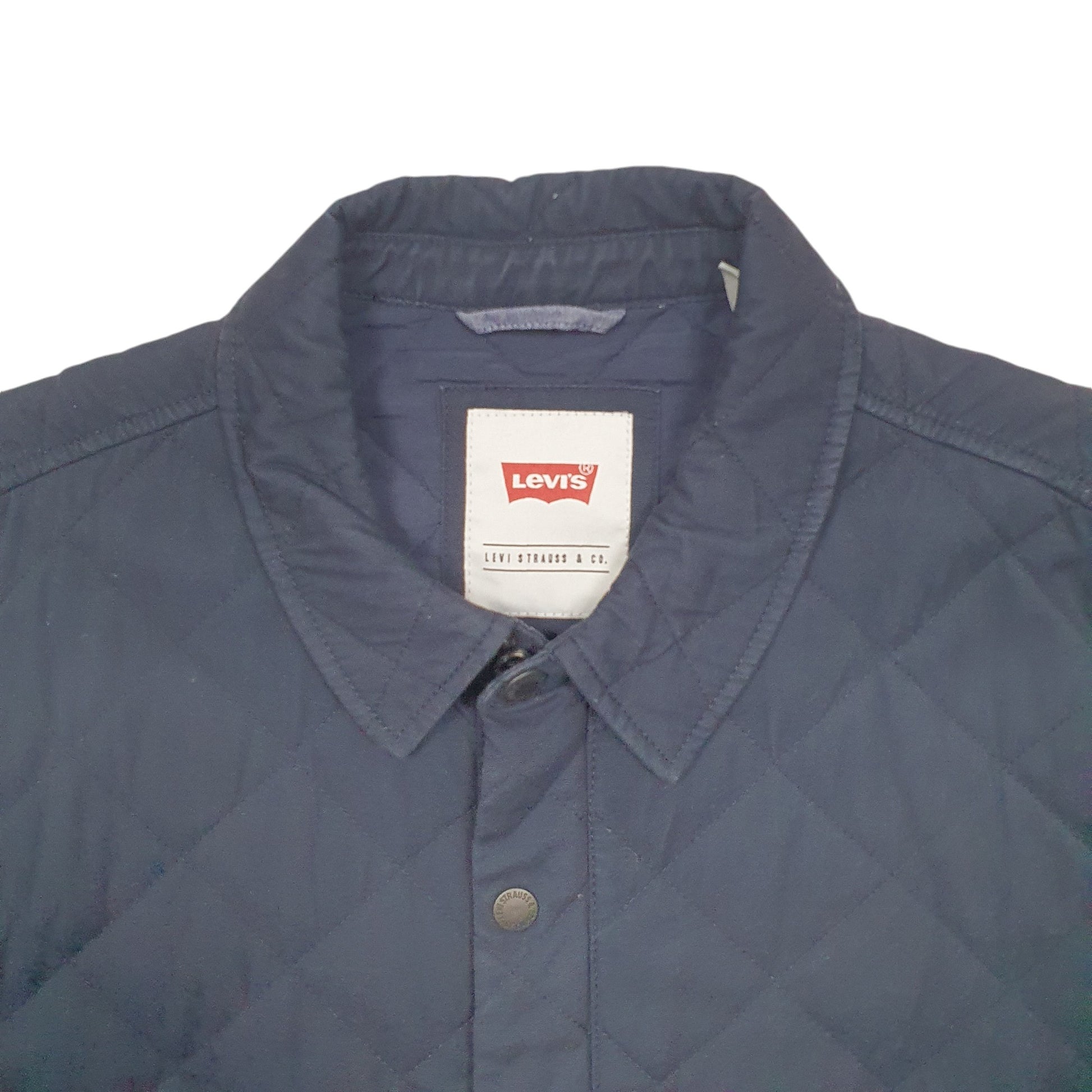 Mens Navy Levis Shacket Padded Coach  Coat