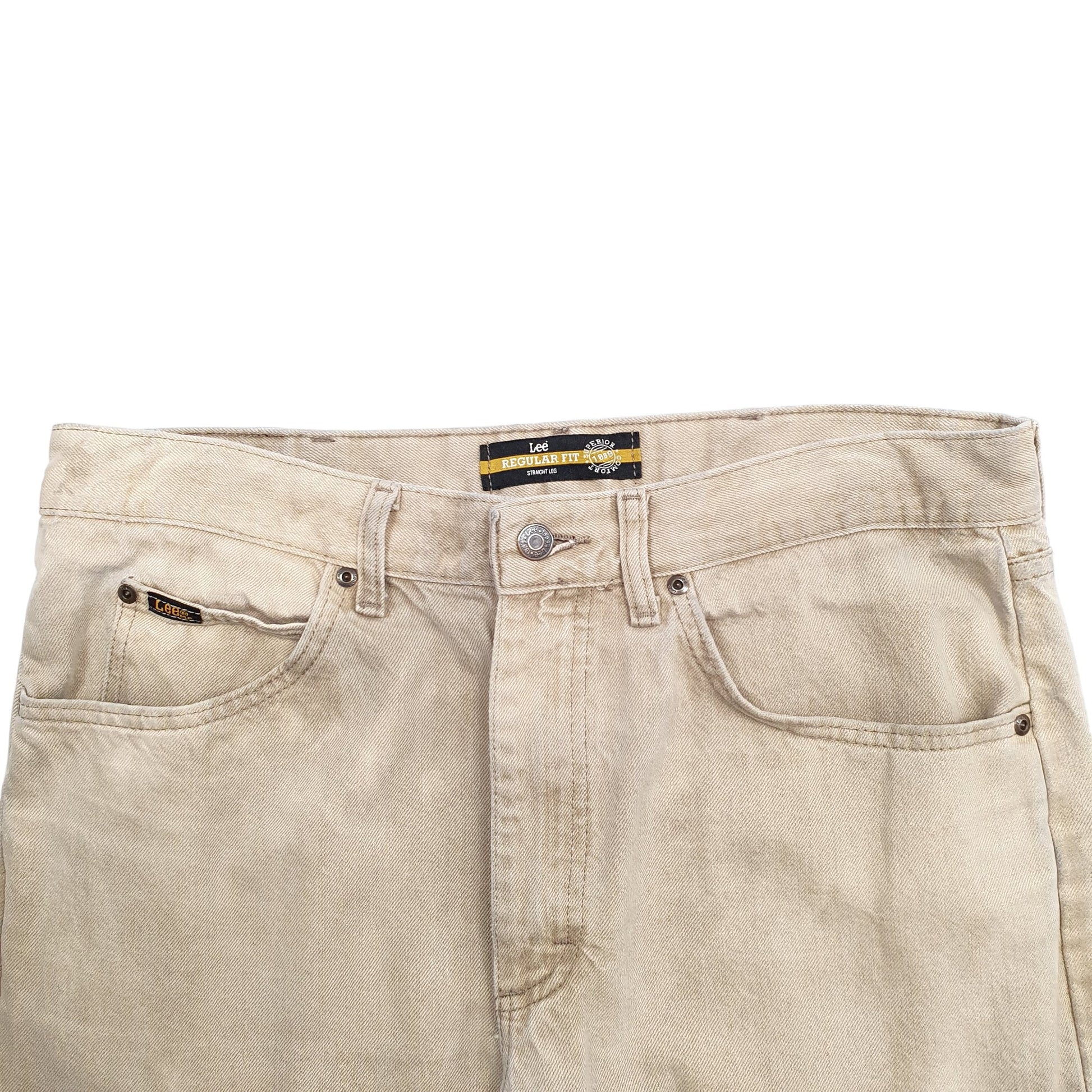 Mens Beige Lee  Casual JeansW36 L34