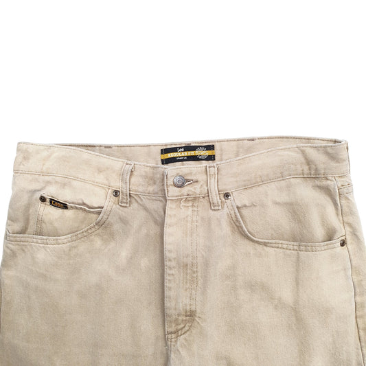 Mens Beige Lee  Casual JeansW36 L34