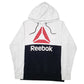 Mens Grey Reebok Spellout Hoodie Jumper