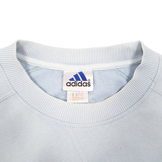 Mens Blue Adidas Vintage Raglan Crewneck Jumper