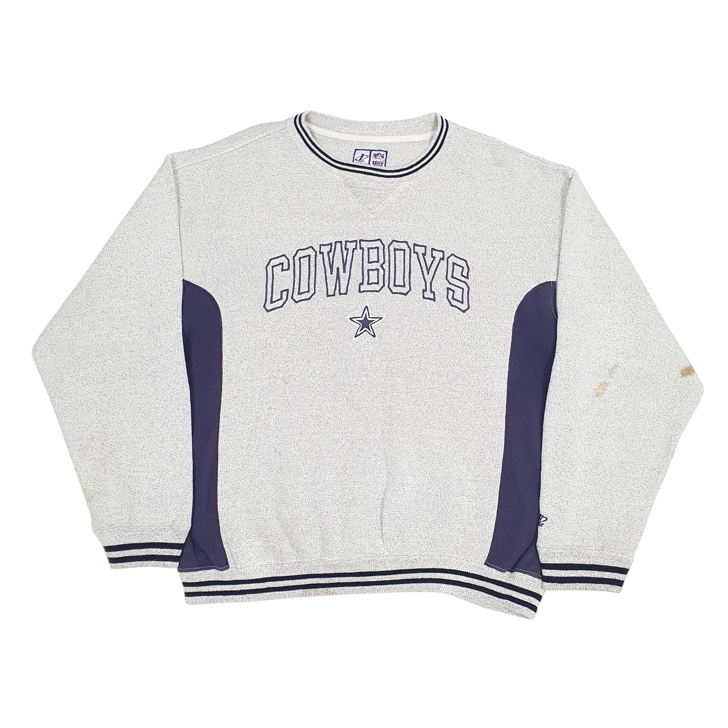 Mens Grey Logo Athletic Vintage Dallas Cowboys Crewneck Jumper