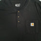 Mens Black Carhartt Henley Long Sleeve T Shirt