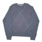 Mens Navy Nautica Knit Argyle V Neck Jumper