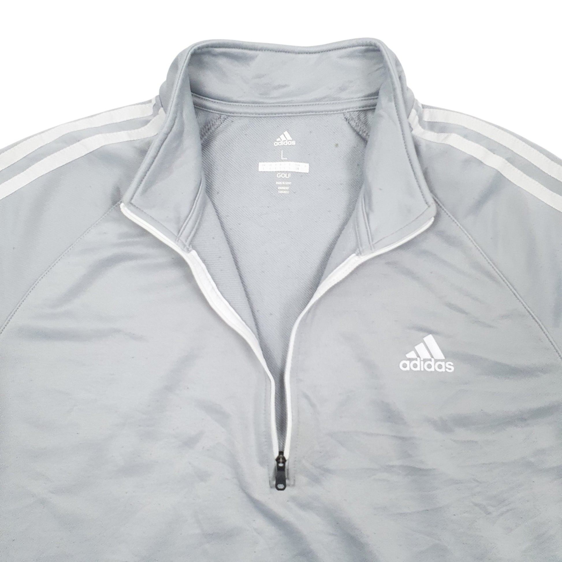 Mens Grey Adidas Golf Quarter Zip Jumper