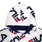 Mens White Fila Spellout Hoodie Jumper