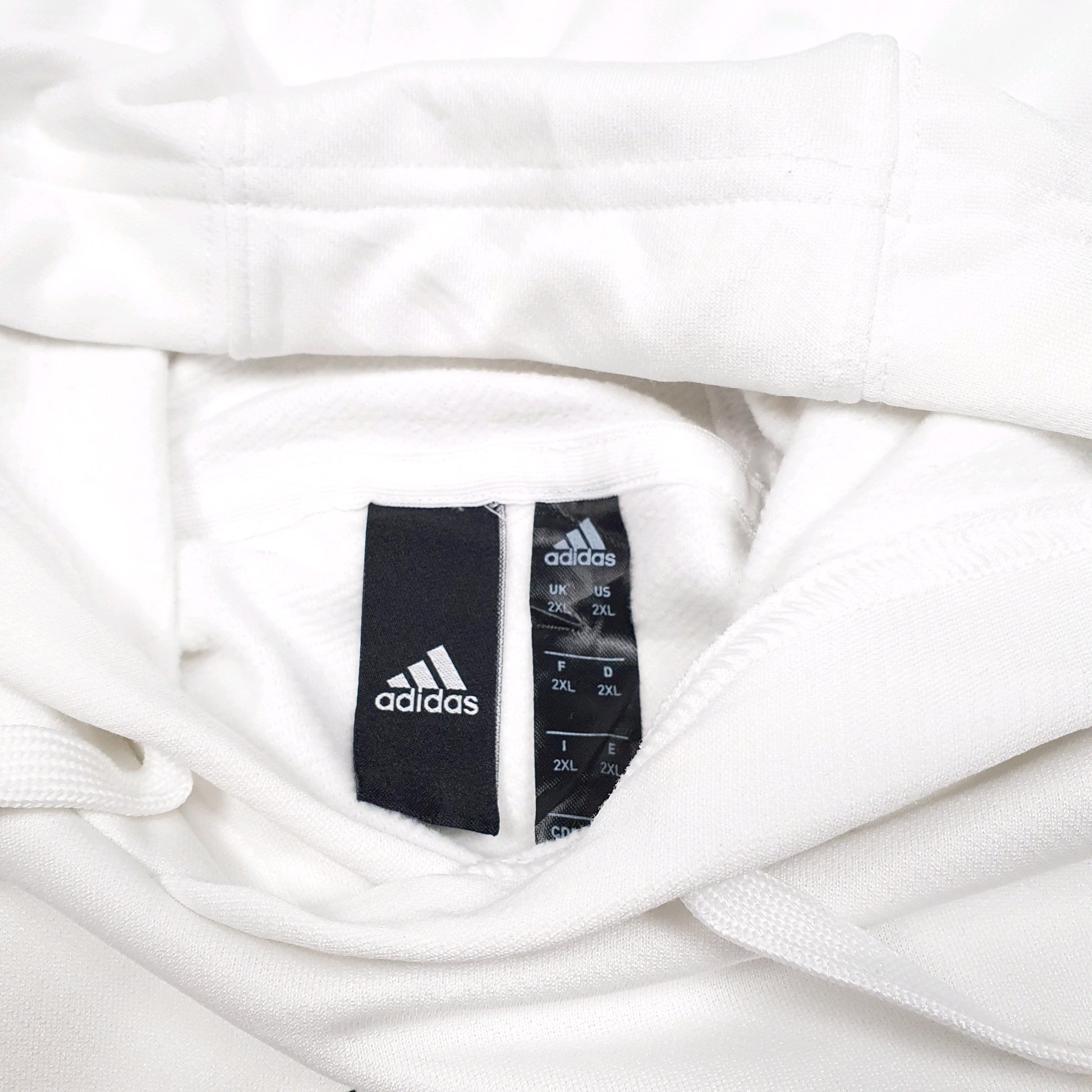 Mens White Adidas Spellout Active Workout Gym Running Hoodie Jumper