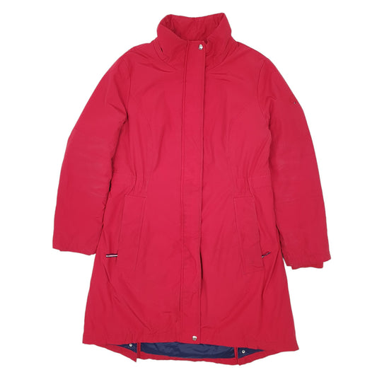 Womens Red Tommy Hilfiger Longline Trench  Coat