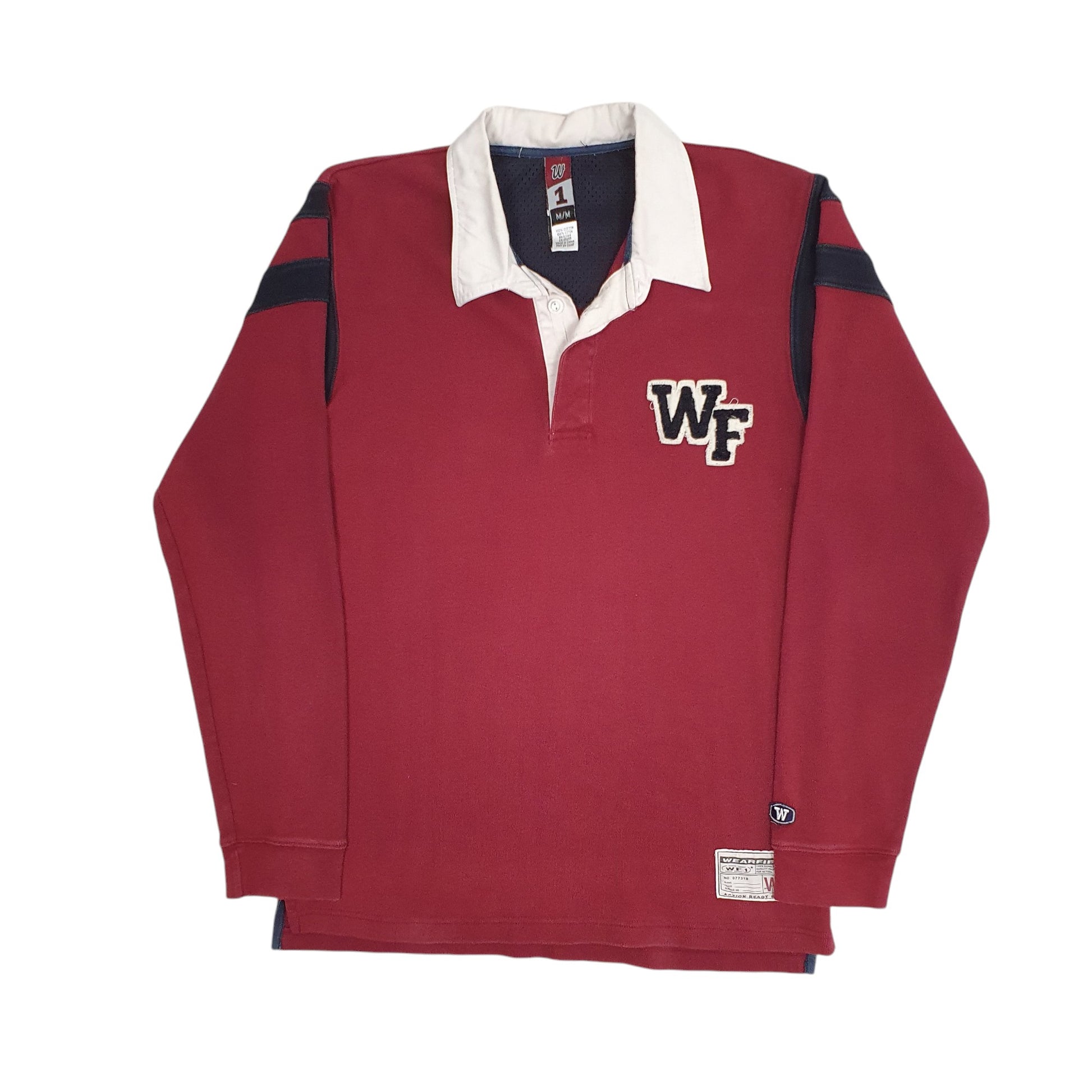 Mens Burgundy Wearfirst Rugby Long Sleeve Polo Shirt