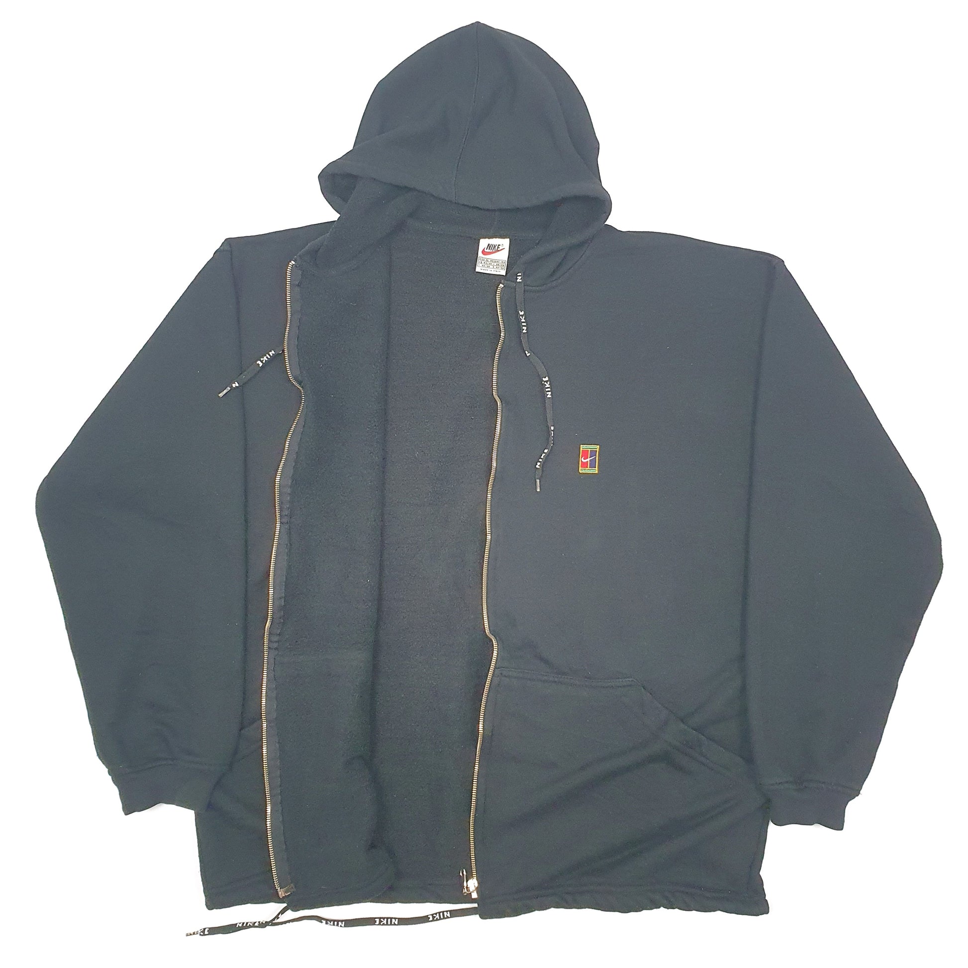 Mens Black Nike Court Vintage 1990s Full Zip Jumper