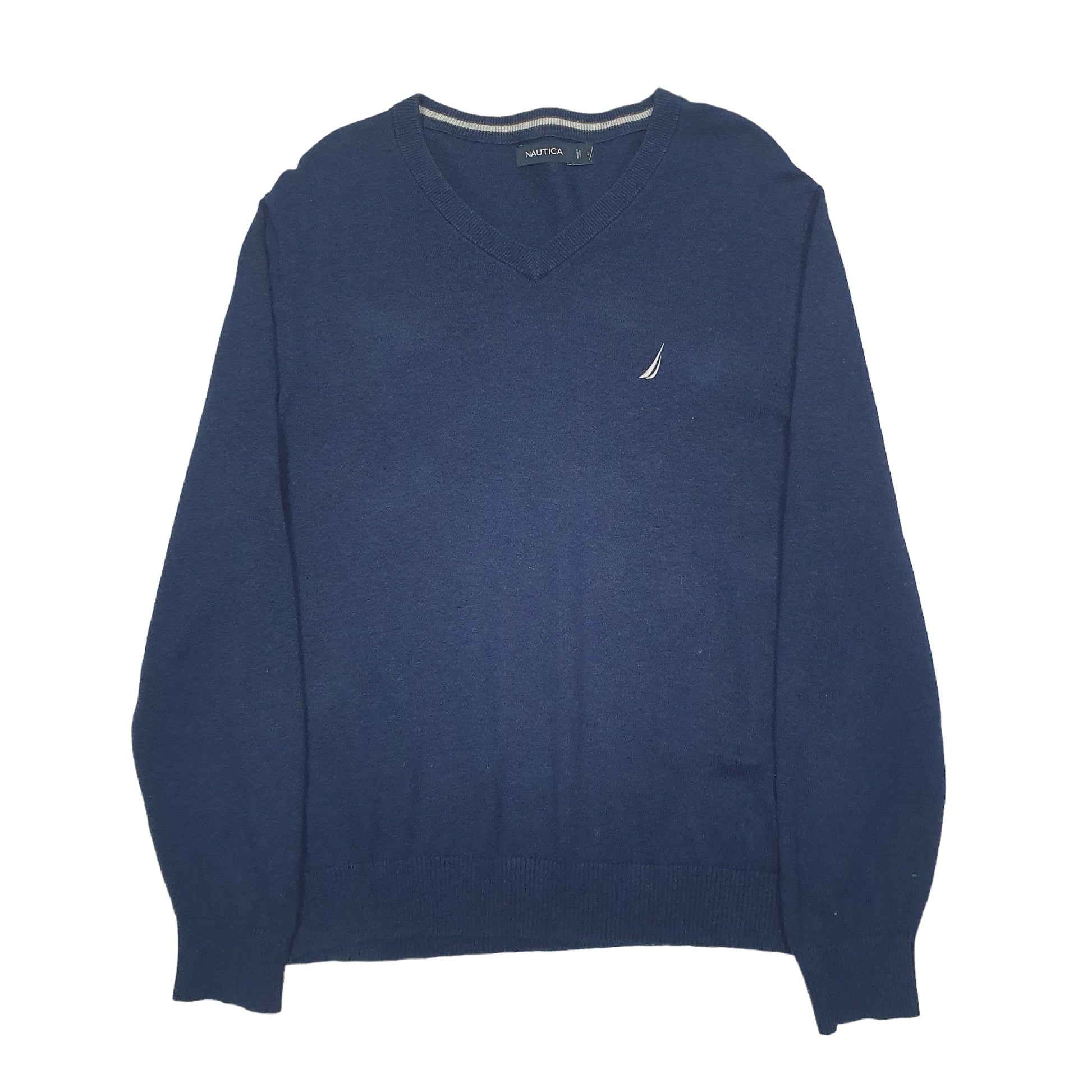 Mens Navy Nautica Knit Crewneck Jumper