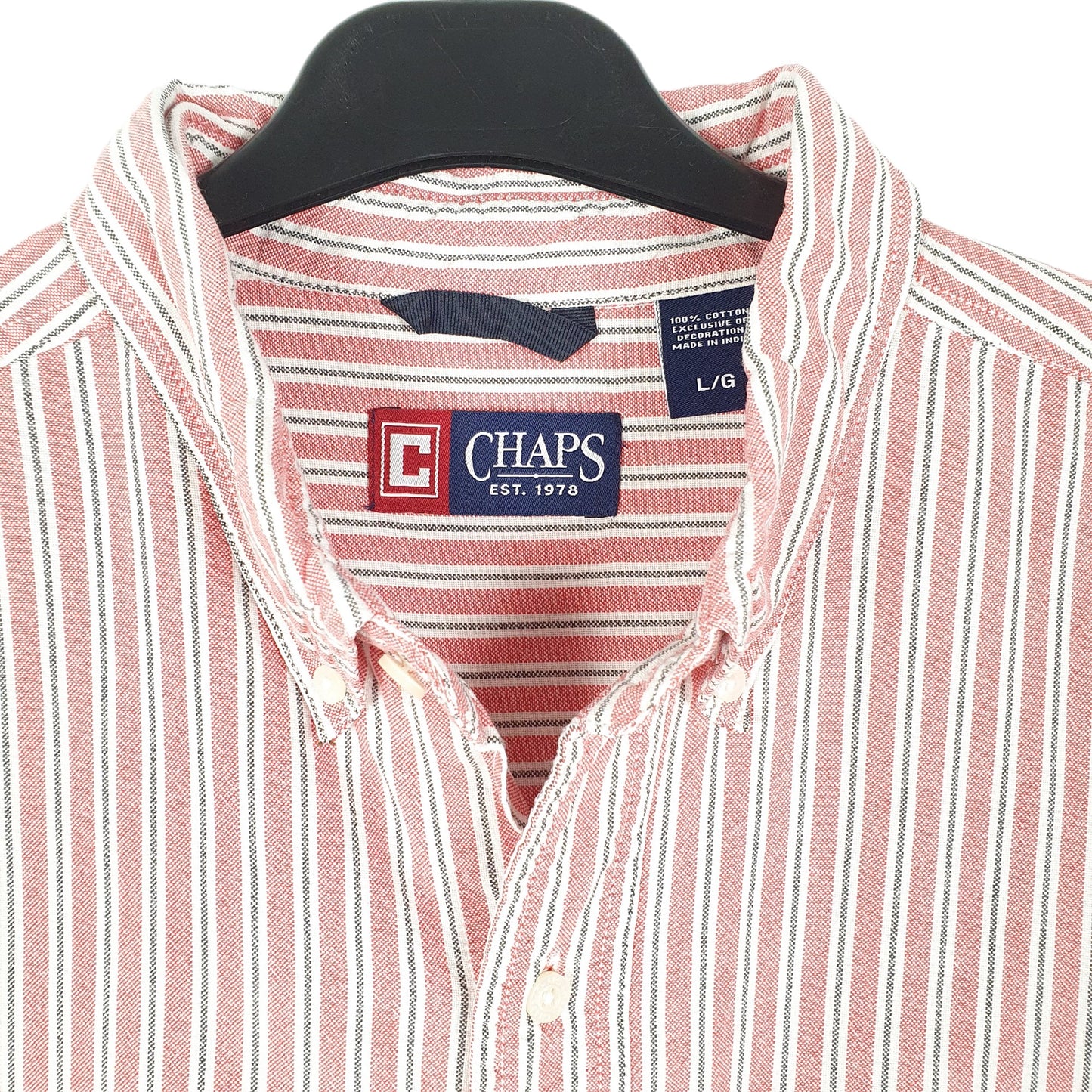 Mens Red Chaps Oxford Long Sleeve Shirt