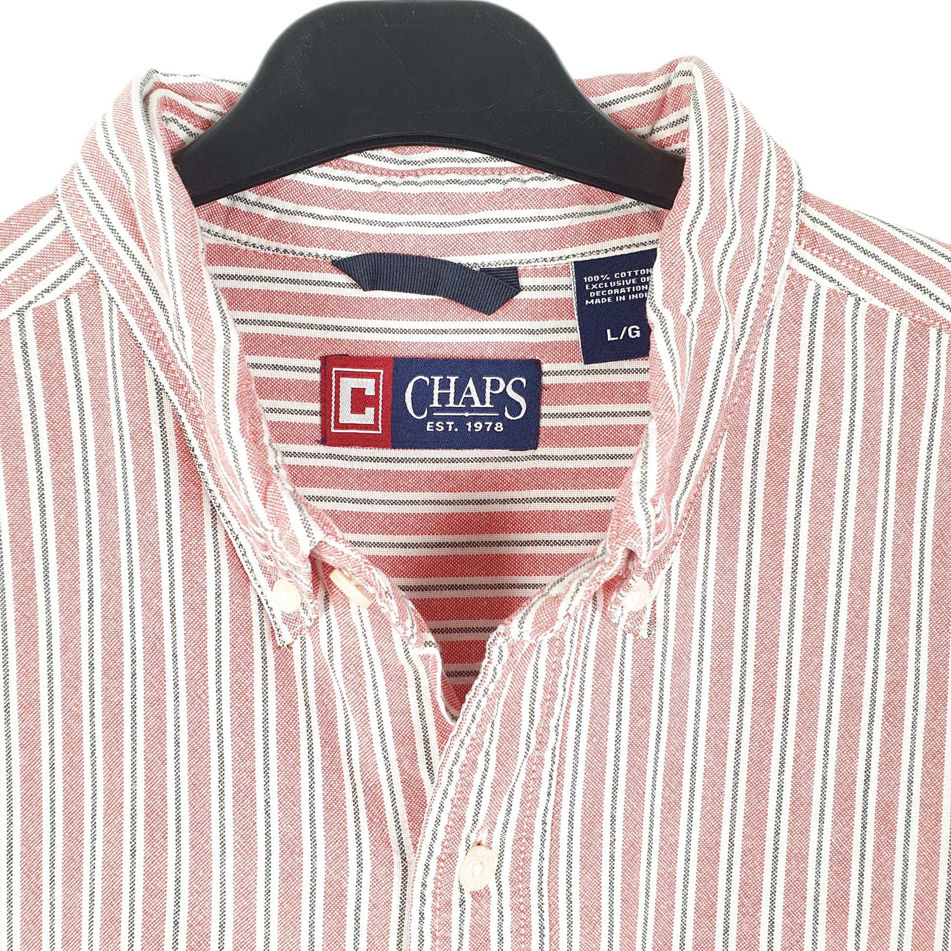 Mens Red Chaps Oxford Long Sleeve Shirt