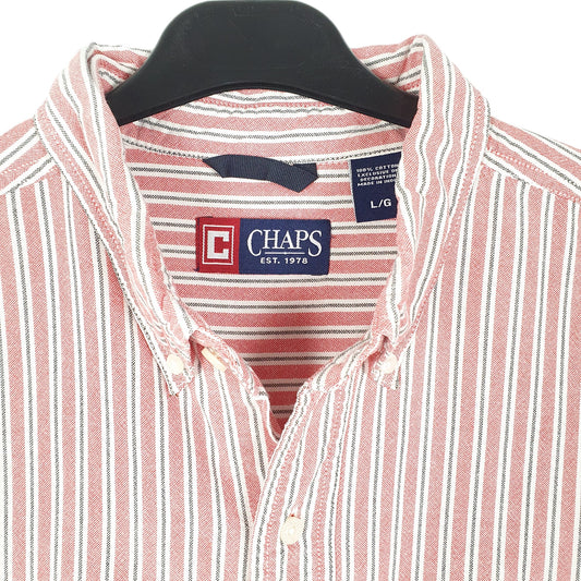 Mens Red Chaps Oxford Long Sleeve Shirt