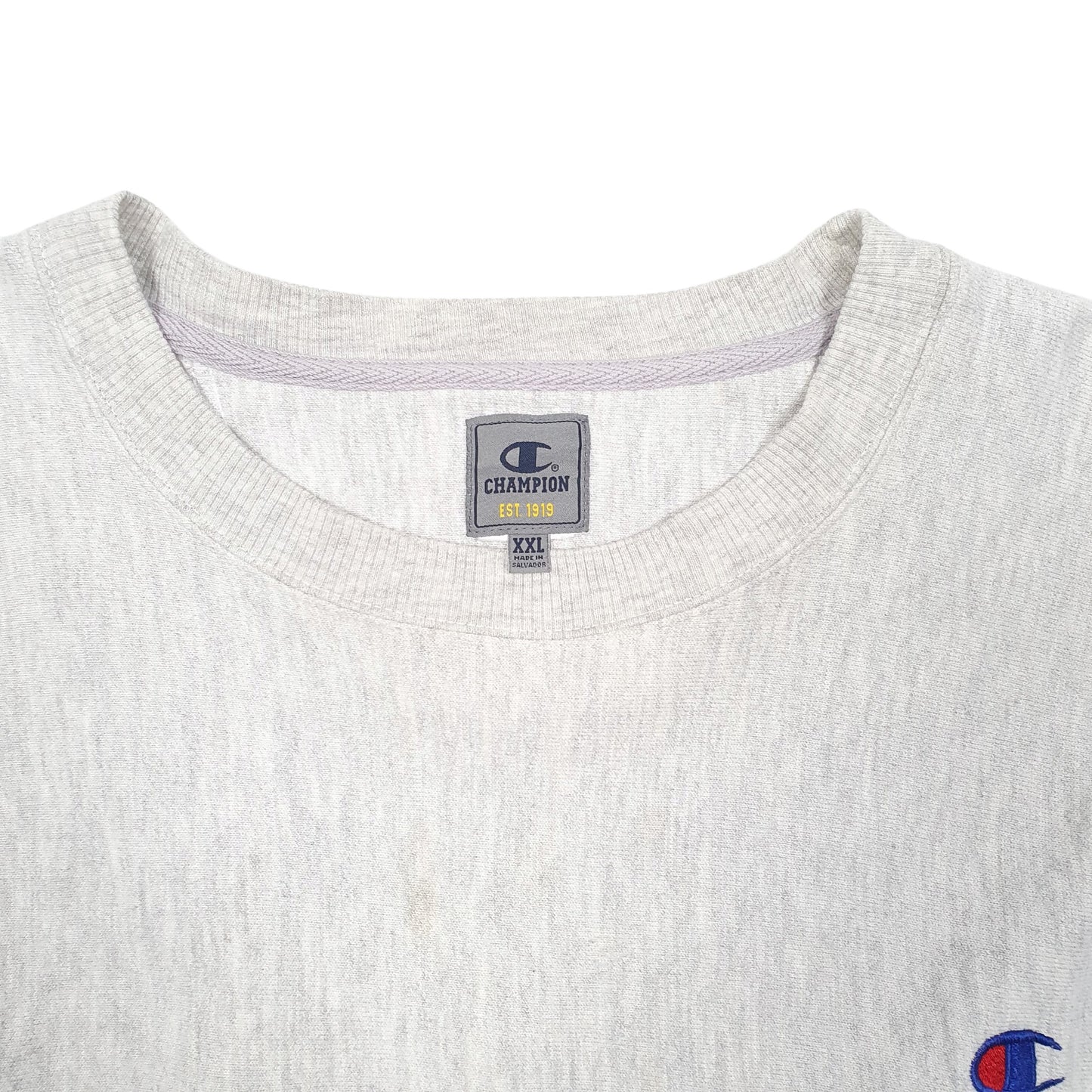 Mens Grey Champion Reverse Weave Crewneck Jumper