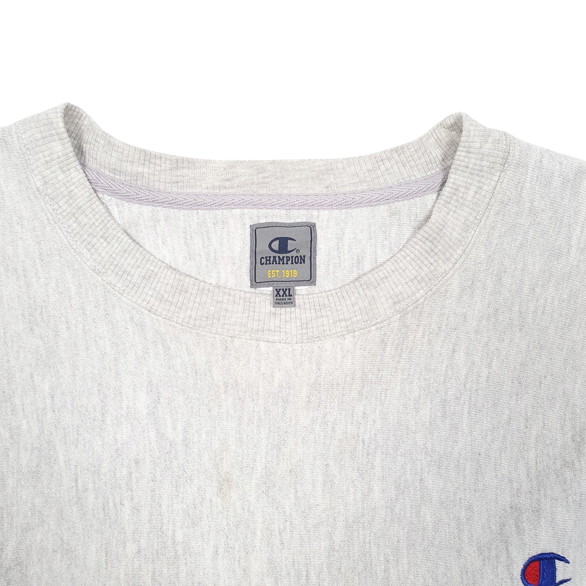 Mens Grey Champion Reverse Weave Crewneck Jumper