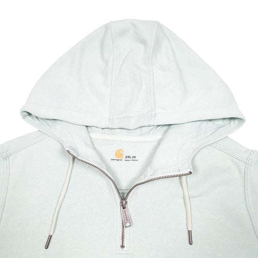 Womens Turquoise Carhartt Workwear Hoodie Quarter Zip Jumper