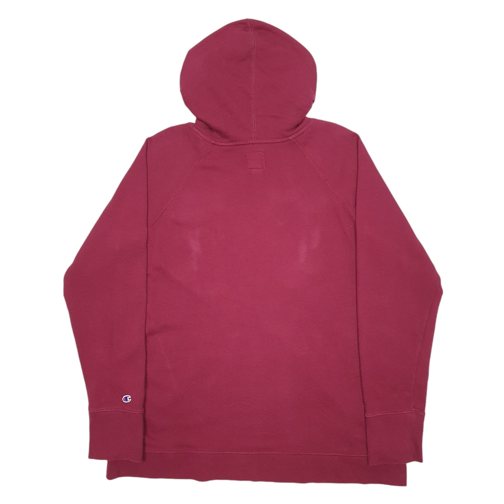 Mens Burgundy Champion Spellout Hoodie Jumper