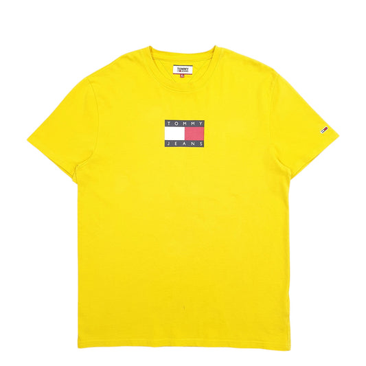 Mens Yellow Tommy Hilfiger Spellout Short Sleeve T Shirt