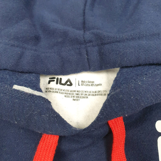 Womens White Fila Baseball stripe Hoodie Jumper