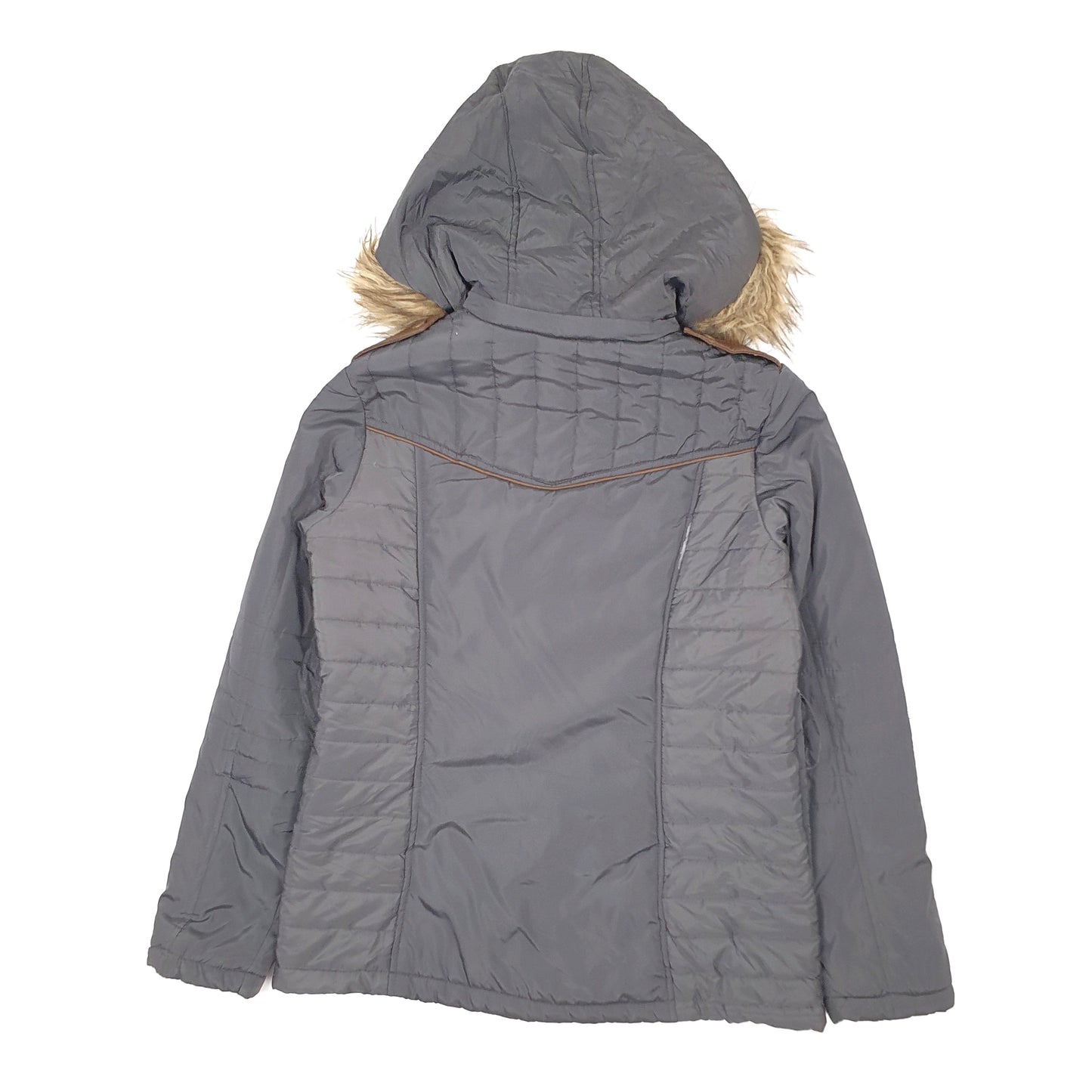 Womens Grey Miss London Parka  Coat