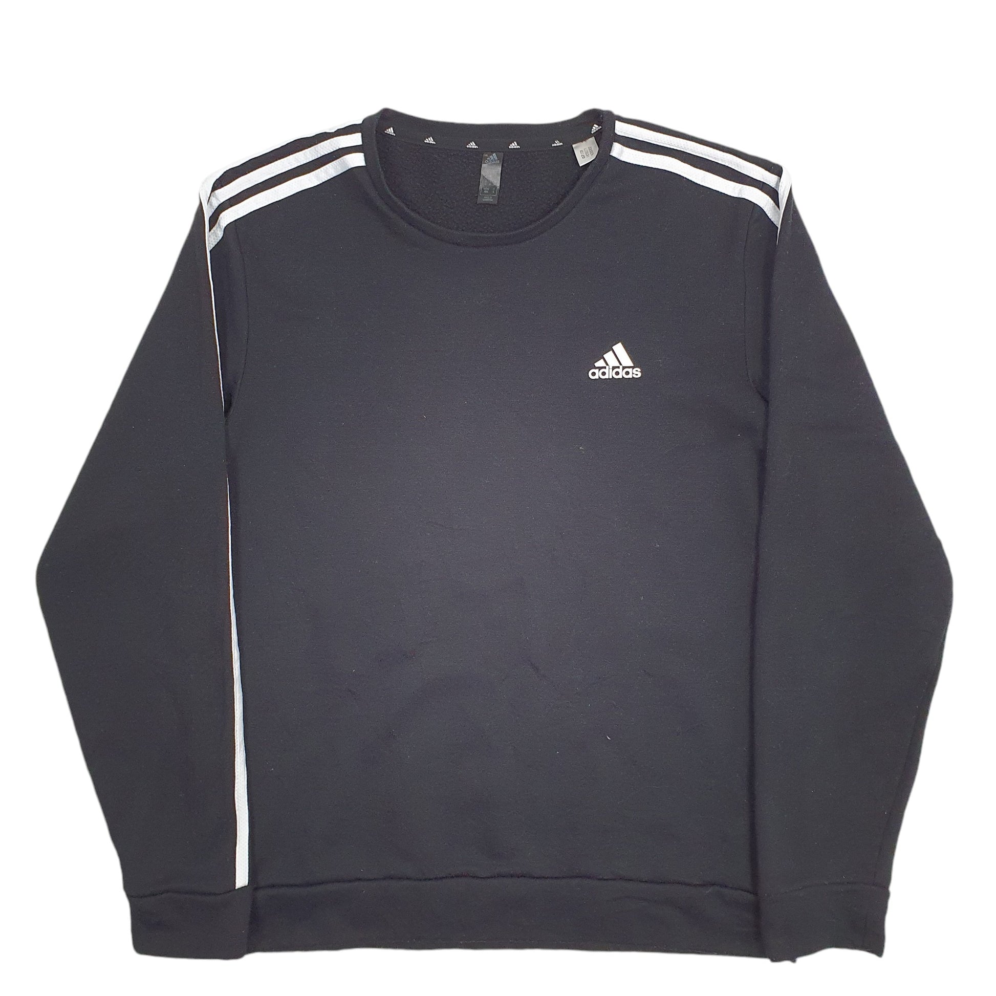 Womens Black Adidas  Crewneck Jumper