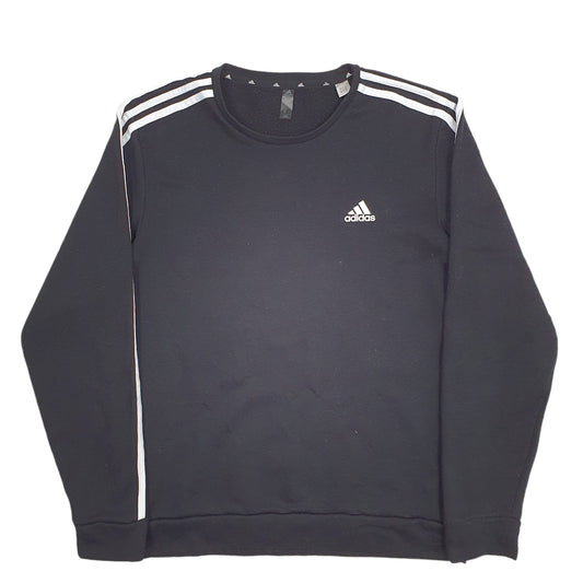 Womens Black Adidas  Crewneck Jumper