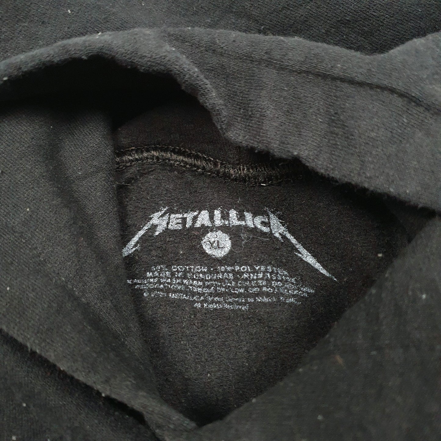 Mens Black Metallica One Metal Pushead Hoodie Jumper