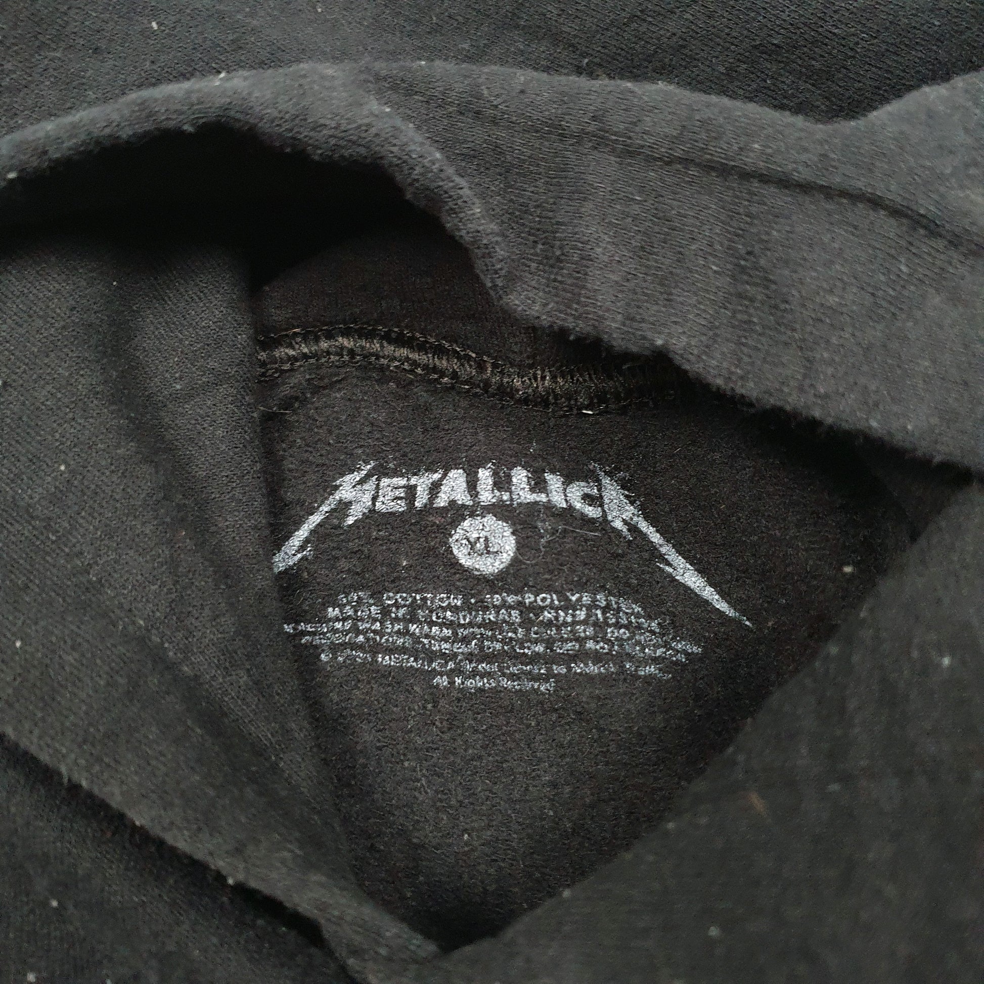 Mens Black Metallica One Metal Pushead Hoodie Jumper