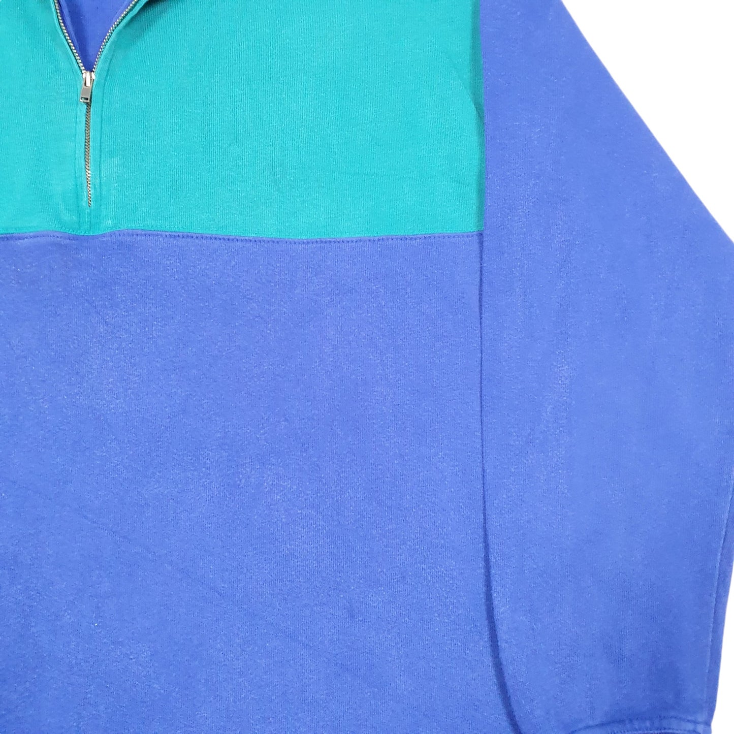 Mens Blue Eddie Bauer Vintage Retro Quarter Zip Jumper