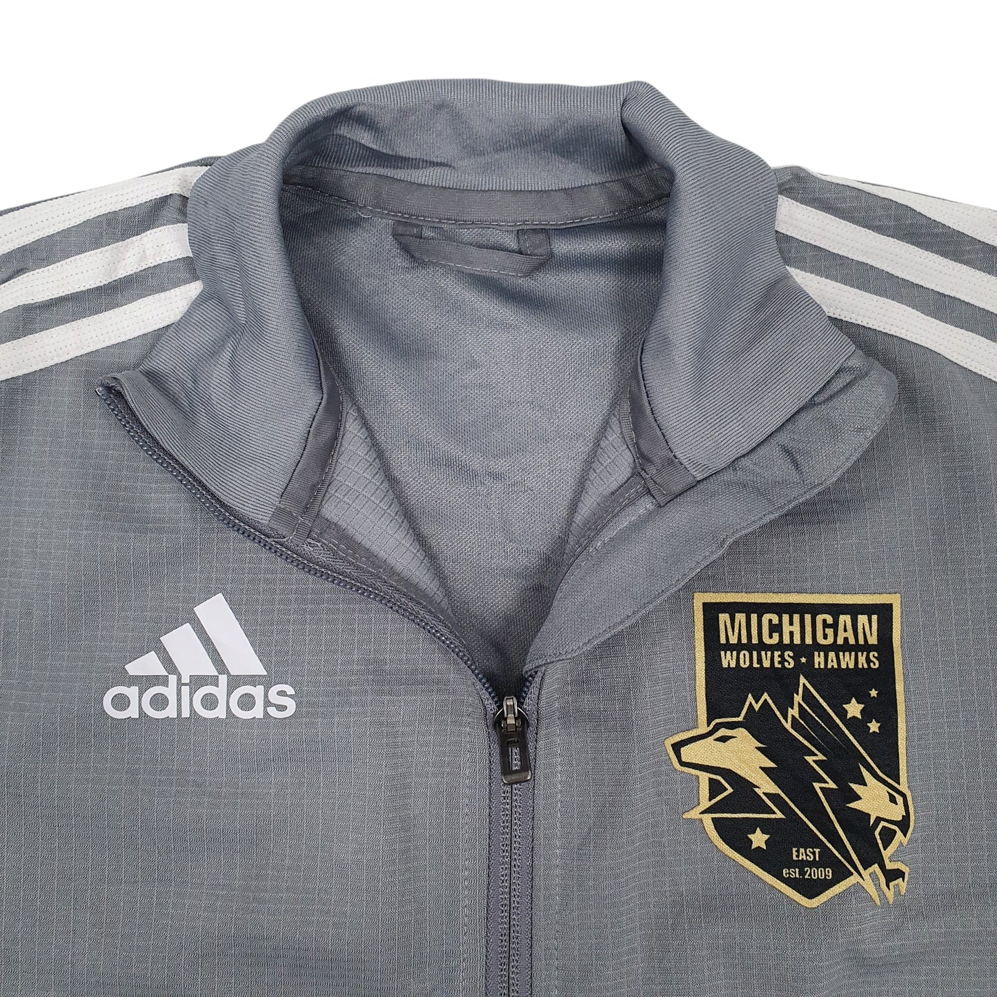 Mens Grey Adidas Michigan Wolves Hawks Climalite Full Zip Coat