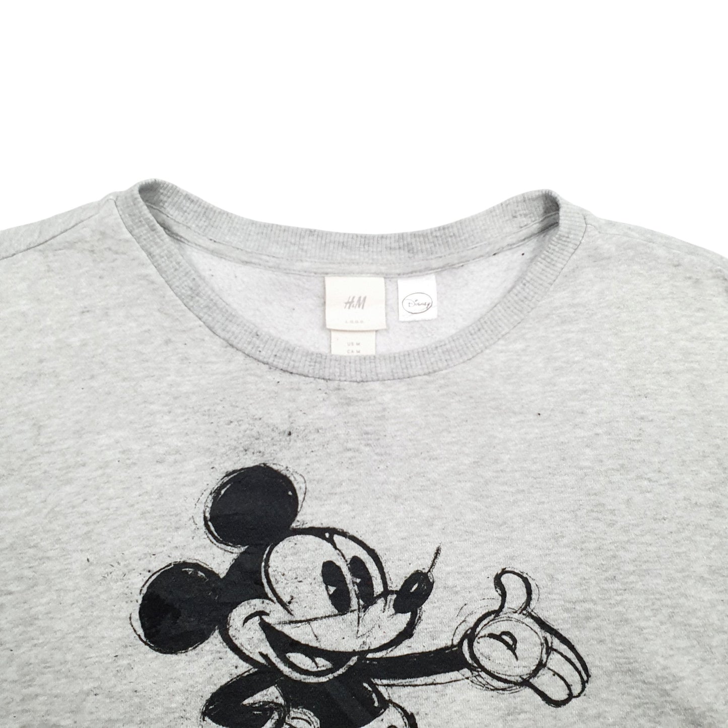 Womens Grey H&M Mickey Mouse Crewneck Jumper