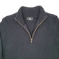 Mens Black Calvin Klein Cable Knit Quarter Zip Jumper