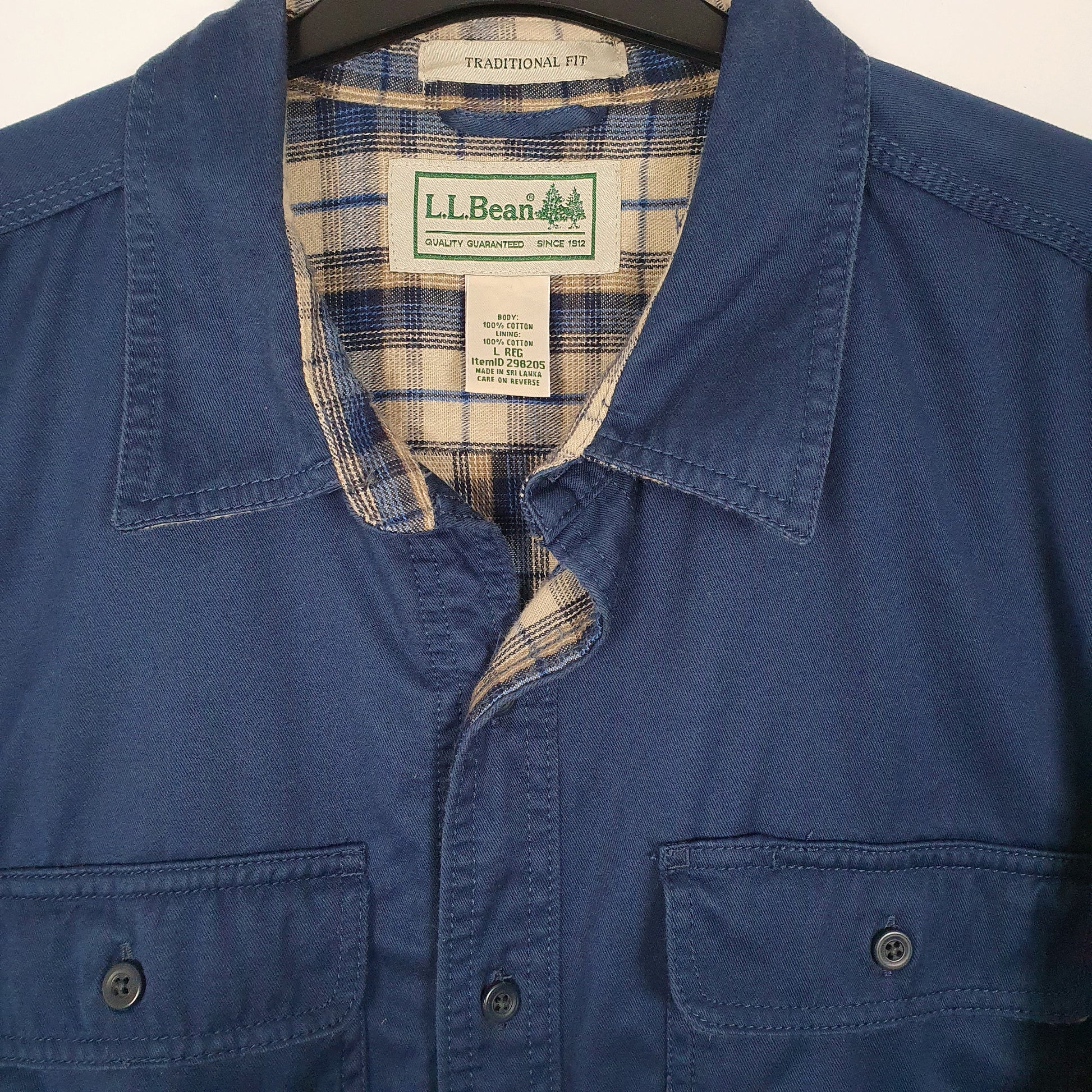 Mens Navy L.L.Bean Overshirt Shacket Long Sleeve Shirt